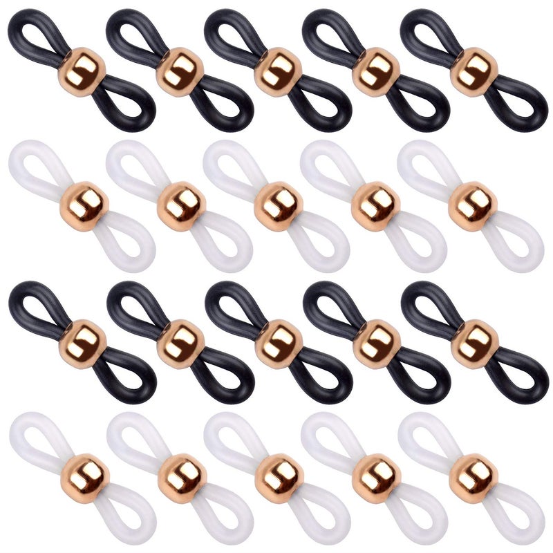 Jdesun 20 Pieces Eyeglass Chain Ends,Adjustable Metal Bead Rubber Ends Connectors for Eye Glasses Holder Necklace Chain - Image 1